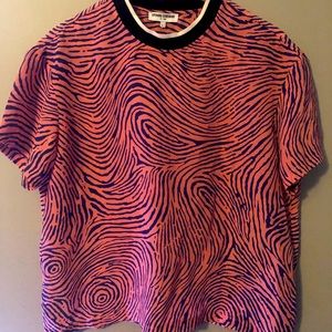 Opening Ceremony silk zebra print t-shirt, size L